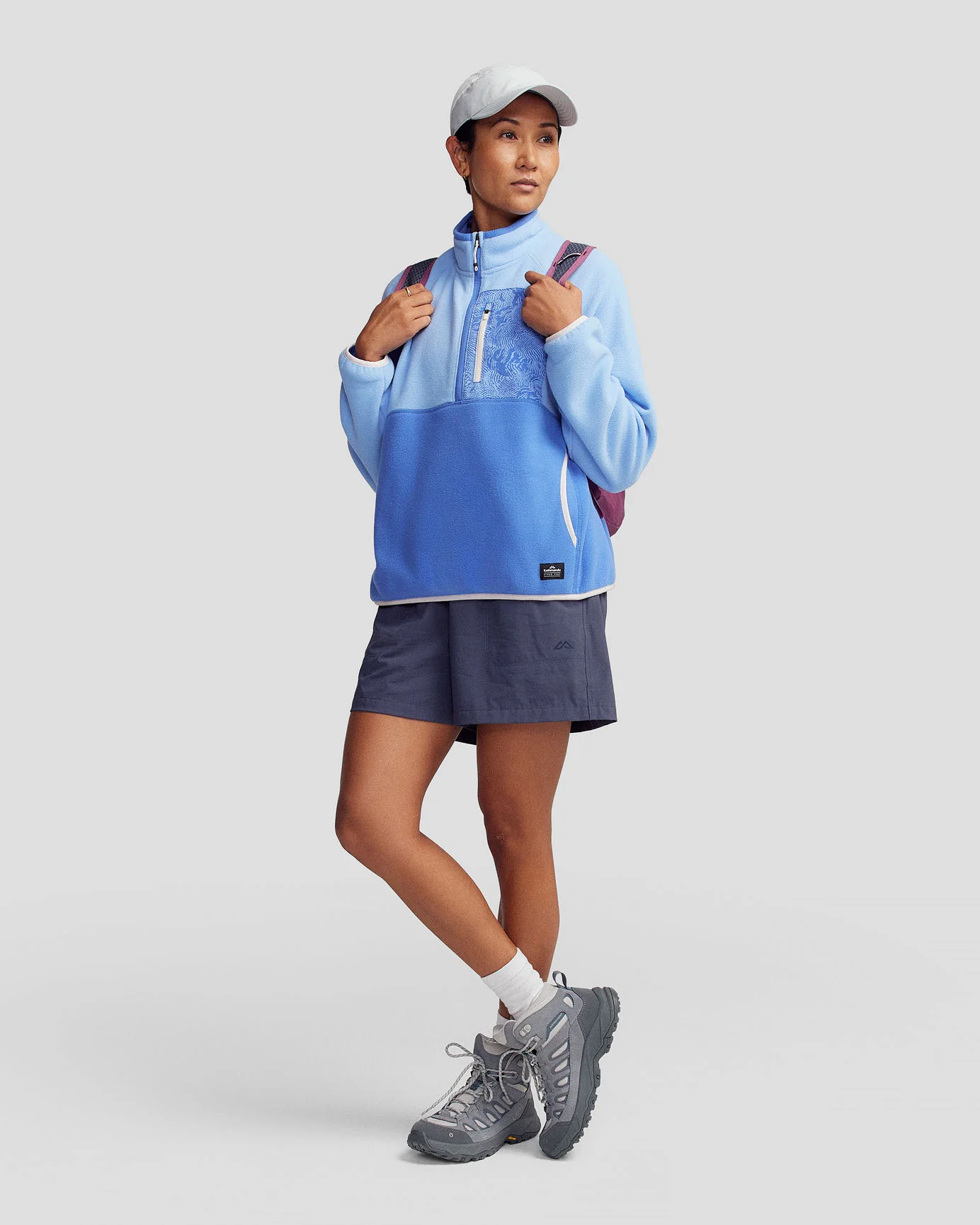 Women’s Trailhead Fleece Lightweight Pullover  -  Peri/Dark Peri - Image 2