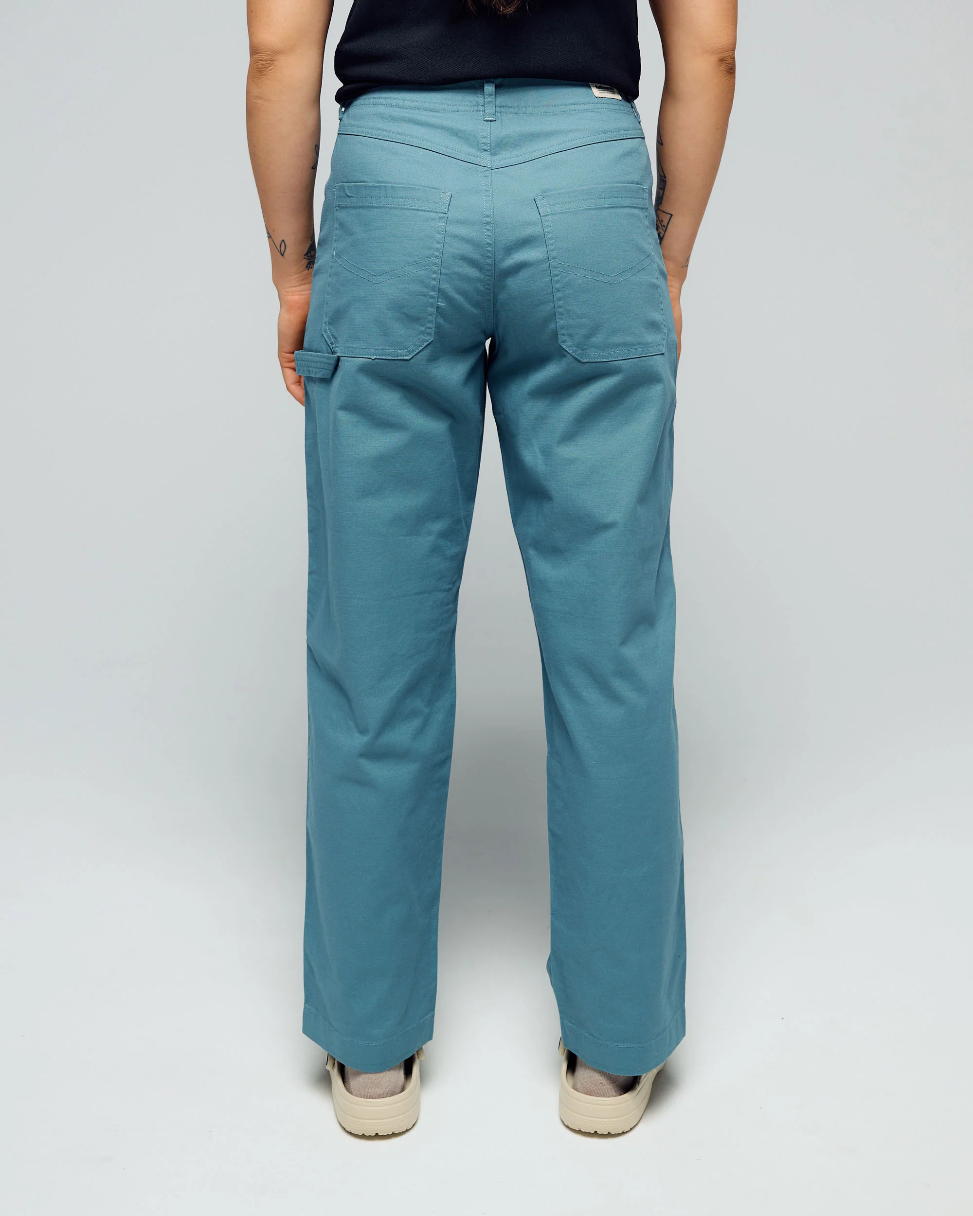 Women’s Weekend Cotton Pants  -  Washed Blue - Image 4