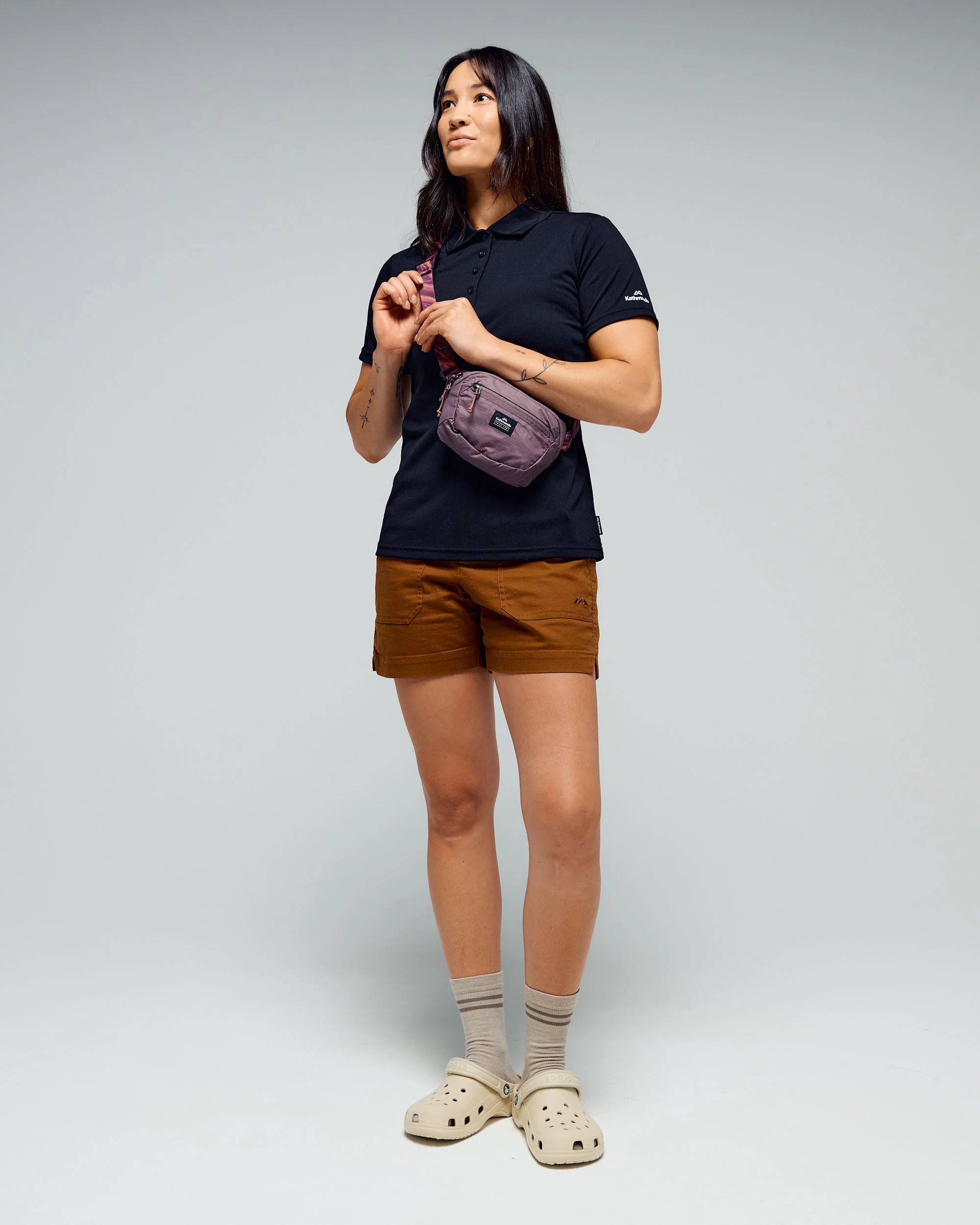 Women’s Weekend Cotton Shorts  -  Bark - Image 2