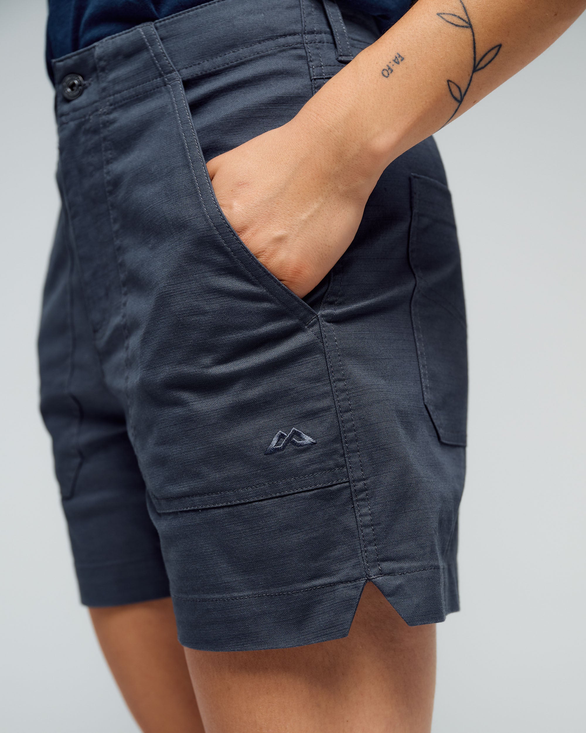 Women’s Weekend Cotton Shorts  -  Shale - Image 4