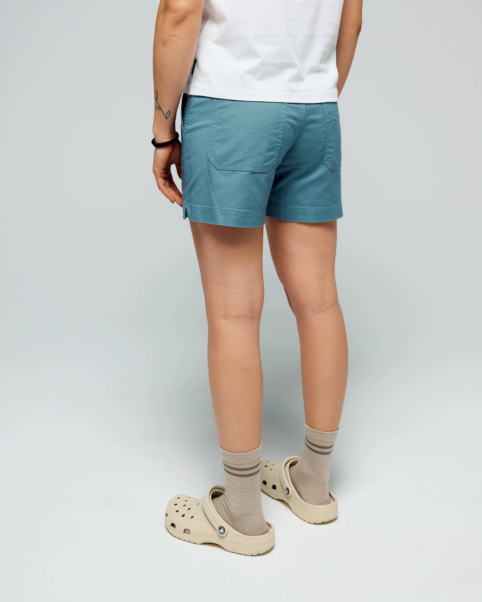 Women’s Weekend Cotton Shorts  -  Washed Blue - Image 3