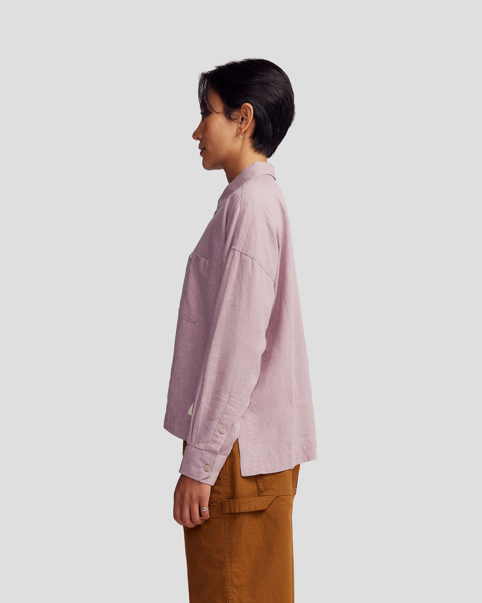 Women’s Weekend Natural Long Sleeve Shirt  -  Thistle Chambray - Image 3