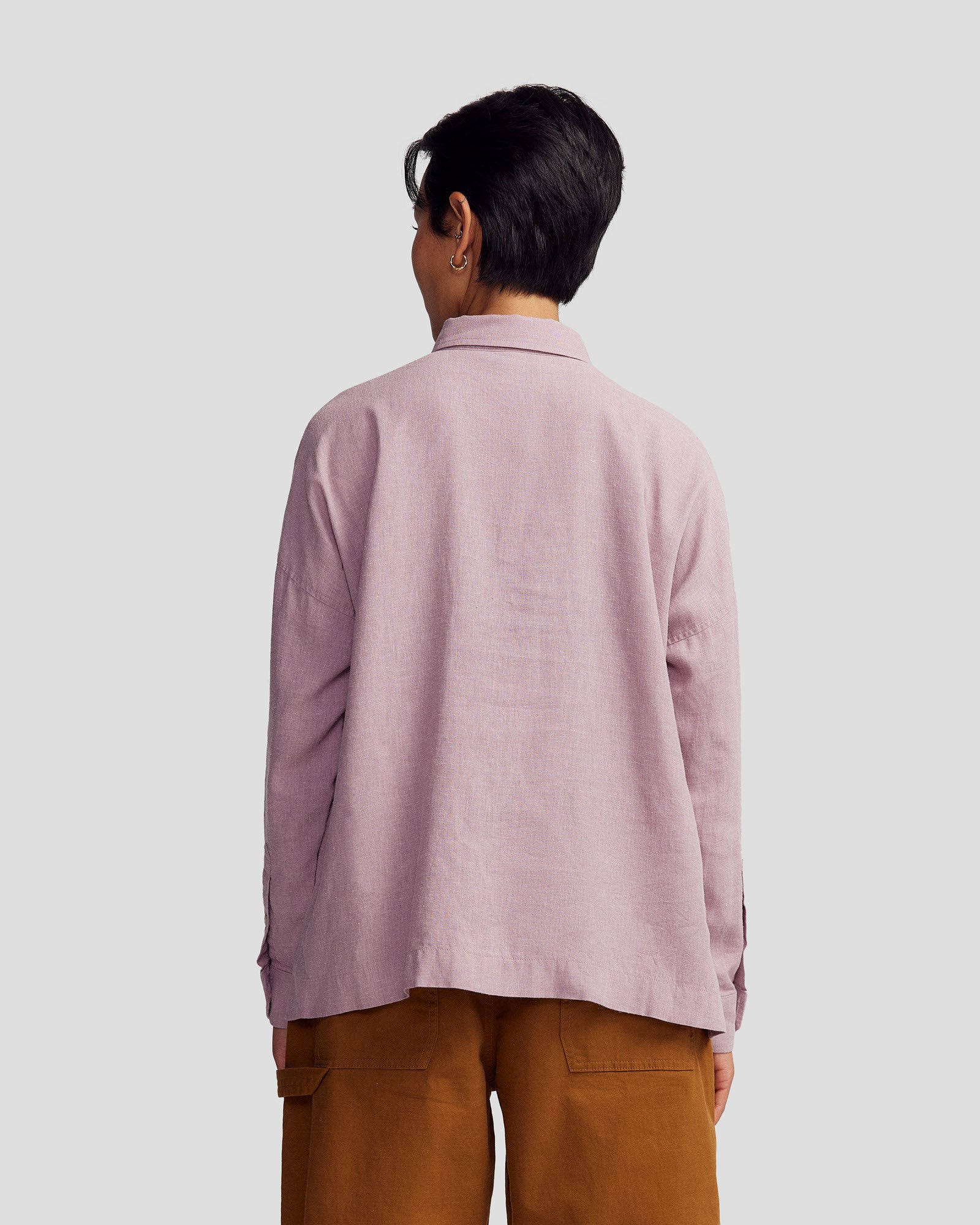 Women’s Weekend Natural Long Sleeve Shirt  -  Thistle Chambray - Image 4