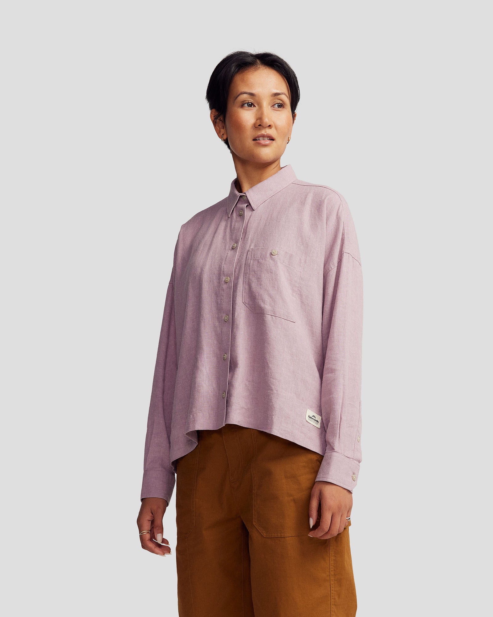 Women’s Weekend Natural Long Sleeve Shirt  -  Thistle Chambray - Image 5