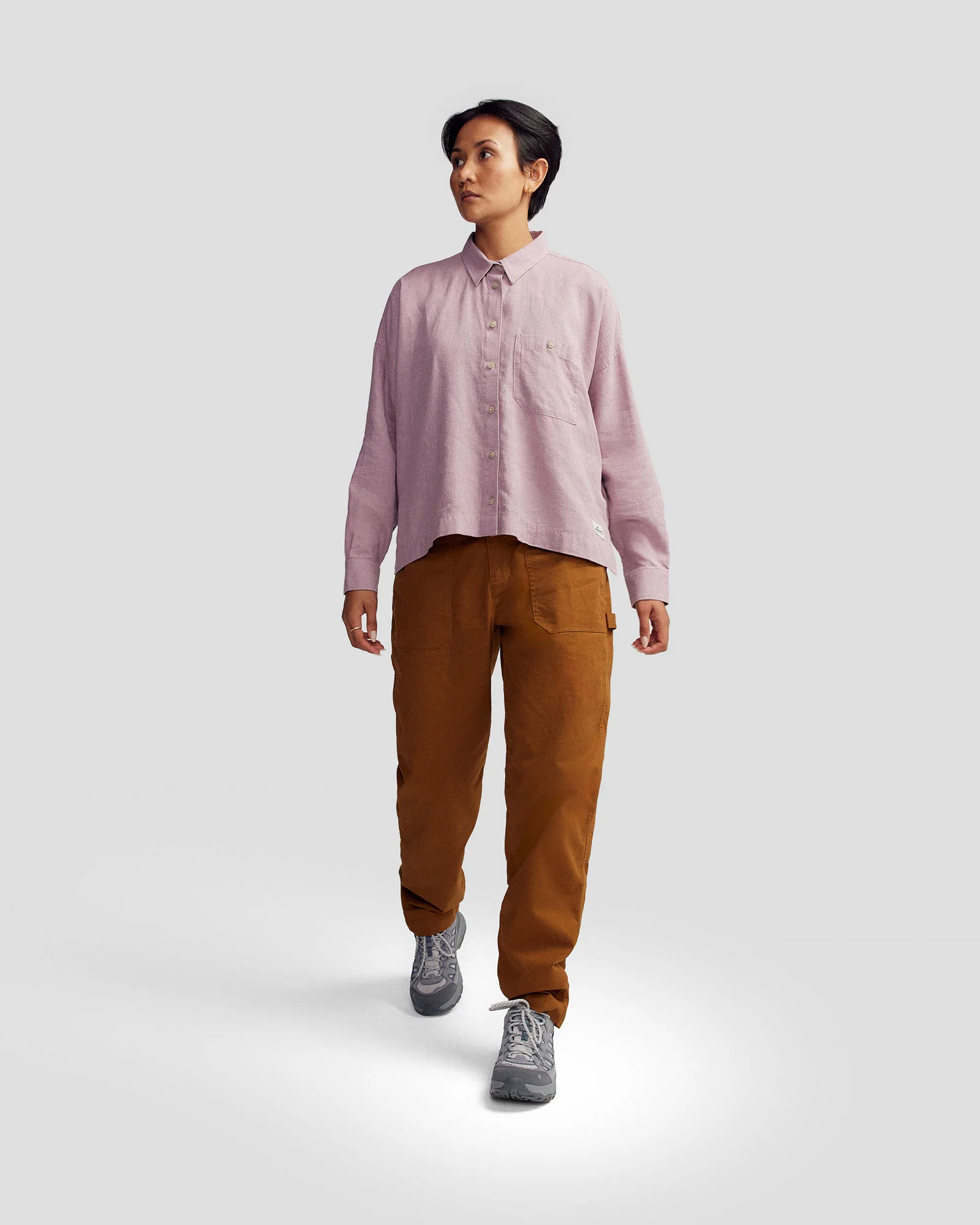 Women’s Weekend Natural Long Sleeve Shirt  -  Thistle Chambray - Image 6