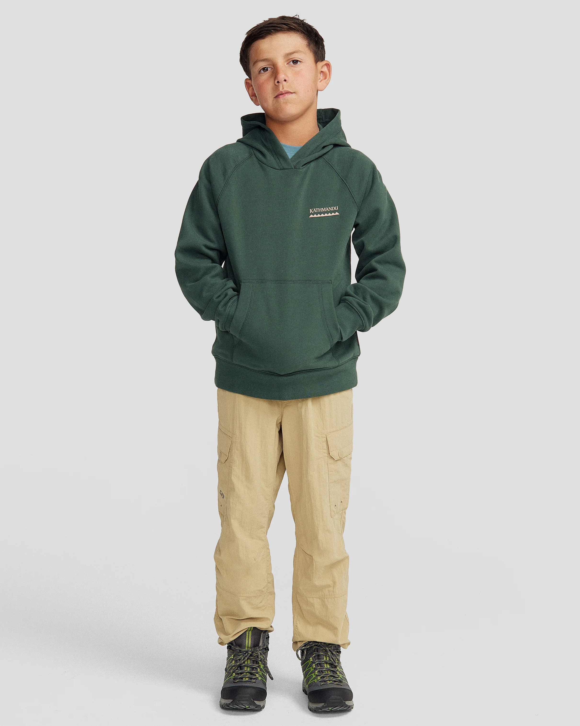 Youth Heritage Logo Brushed Hoodie - Deep Forest - Image 2