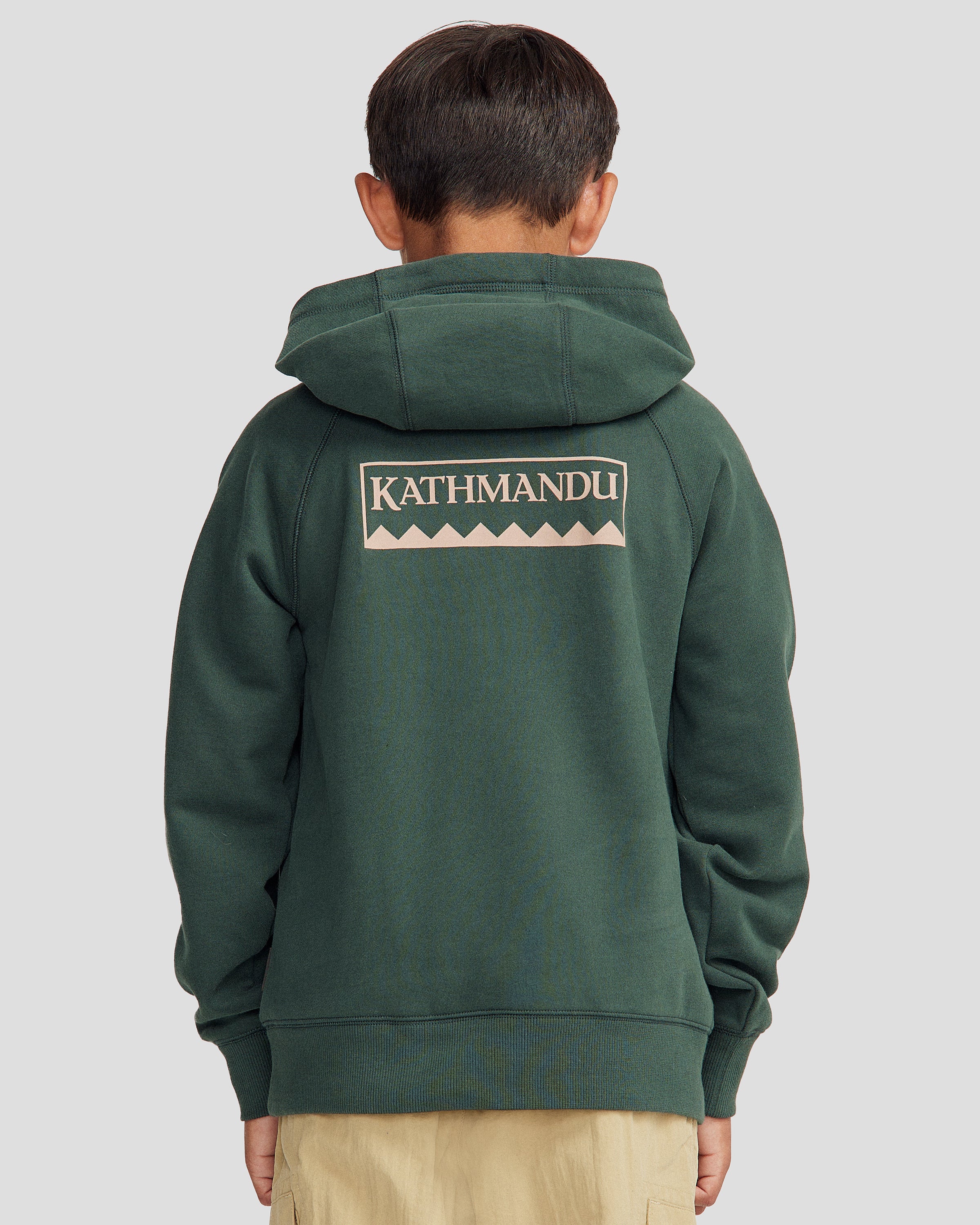 Youth Heritage Logo Brushed Hoodie - Deep Forest - Image 4