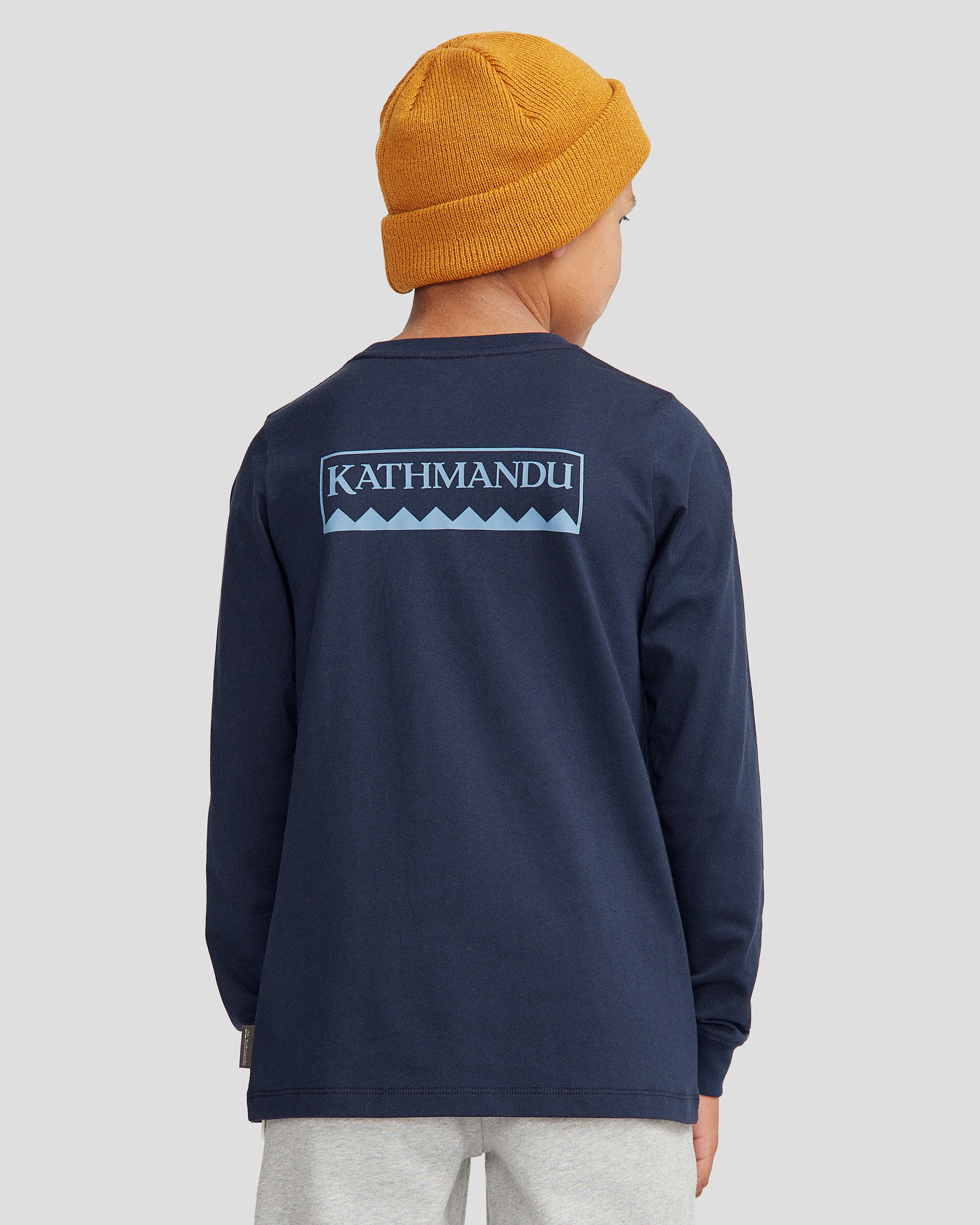 Youth Heritage Organic Cotton Long Sleeve T-shirt - Pure Navy - Image 3